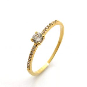 Anillo Oro 18k Con Circonita