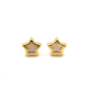 Pendientes Oro 18k Con Nacar