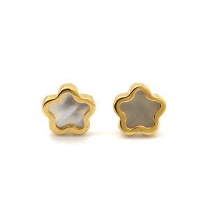 Pendientes Oro 18k Con Nacar