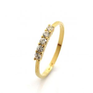 Anillo Oro 18k Con Circonita