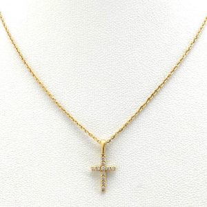 Cadena Oro 18k Con Diamante 20cm