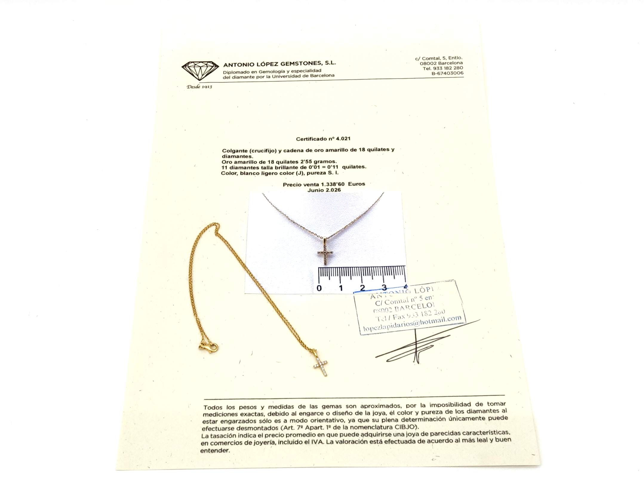 Cadena Oro 18k Con Diamante 20cm - Imagen 6