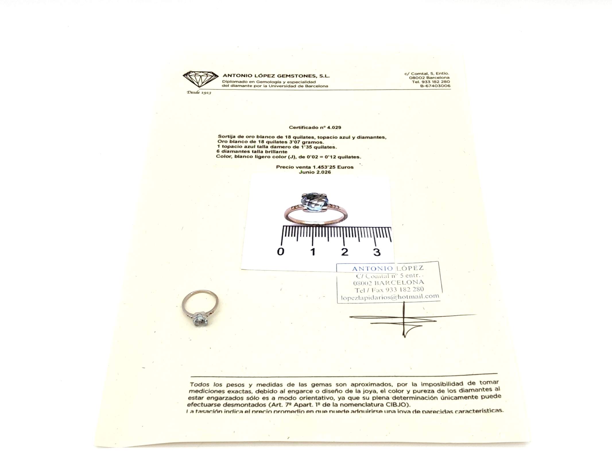 Sortija Oro 18k Con Topacio - Imagen 6