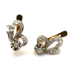 Pendientes Oro 18k Con Diamante