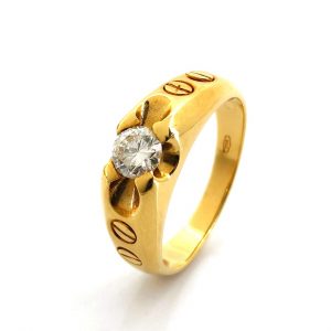 Anillo Oro 18k Con Diamante